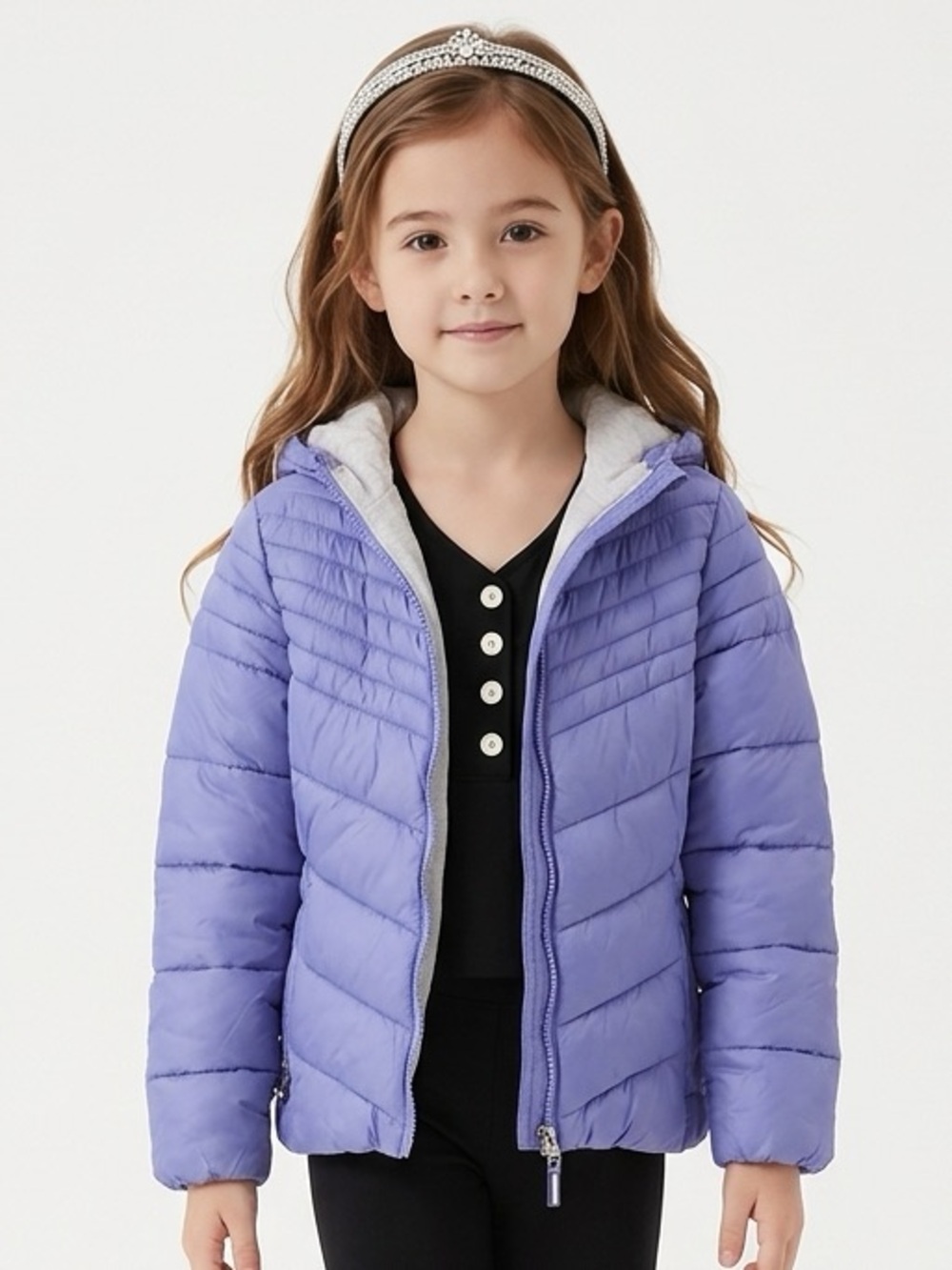 C9 CHAMPION | Purple Puffer Coat Hooded Girls M 7/8